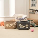 Personalized Pet Toy Basket – Custom Woven Storage Basket with Name, Dog or Cat Toy Organizer, Pet Gift Basket