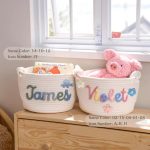 Personalized Woven Basket – Custom Name Storage Basket for Baby Toys, Nursery Organizer or Pet Toy Bin, Handmade Gift