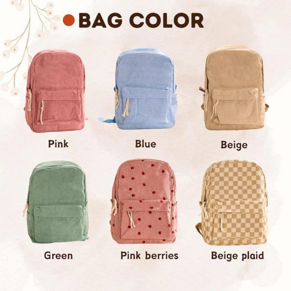 Personalized Corduroy Backpack and Tote Bag Set – Custom Kids Name School Bag, Toddler Preschool Gift, Back to School Essentials