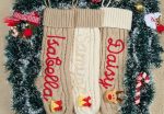 Personalized Christmas Stocking – Custom Embroidered Knit Xmas Sock, Name Christmas Decoration, Family Holiday Gift Bag