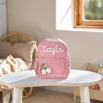 Personalized Mini Kids Backpack – Custom Name Small Toddler Bag, Corduroy Preschool Backpack, Baby Gift for Boys & Girls
