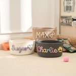 Personalized Pet Toy Basket – Custom Woven Storage Basket with Name, Dog or Cat Toy Organizer, Pet Gift Basket