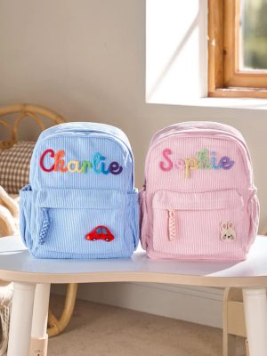 Personalized Mini Kids Backpack – Custom Name Small Toddler Bag, Corduroy Preschool Backpack, Baby Gift for Boys & Girls