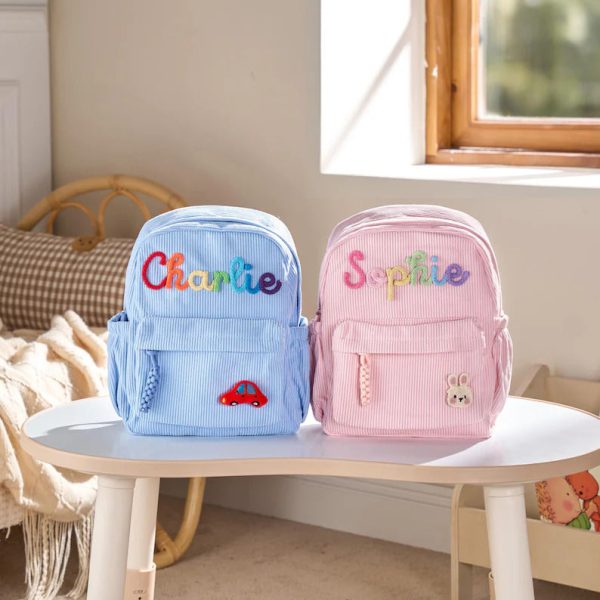 Personalized Mini Kids Backpack – Custom Name Small Toddler Bag, Corduroy Preschool Backpack, Baby Gift for Boys & Girls