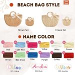 Personalized Mother Daughter Straw Bag Set, Custom Large Beach Tote & Small Crossbody, Matching Mommy and Me Summer Bags, Gift for Her