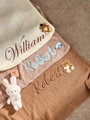 Personalized Baby Blanket | Custom Baby Name Blanket | Embroidered Baby Blanket | Unique Baby Shower Gift