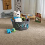 Personalized Pet Toy Basket – Custom Woven Storage Basket with Name, Dog or Cat Toy Organizer, Pet Gift Basket