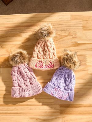 Custom Kids Beanie – Personalized Embroidered Name Hat, Baby Winter Knit Hat, Toddler Monogram Beanie, Handmade Children’s Gift