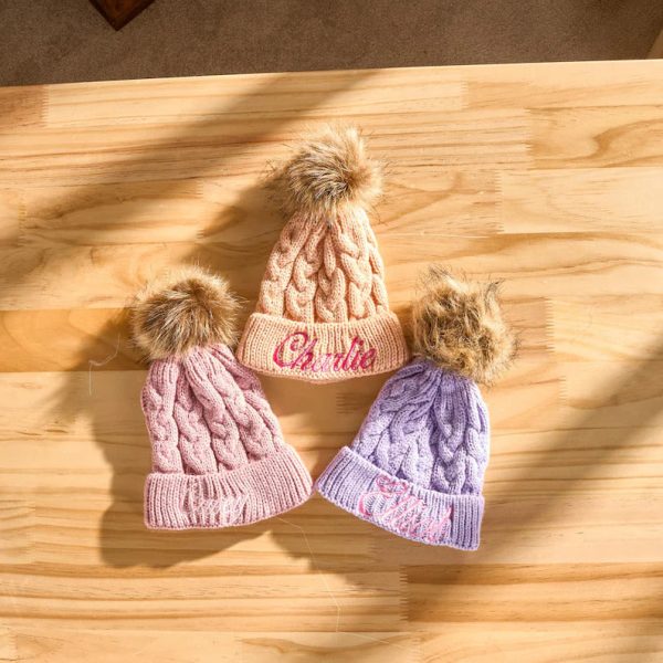 Custom Kids Beanie – Personalized Embroidered Name Hat, Baby Winter Knit Hat, Toddler Monogram Beanie, Handmade Children’s Gift