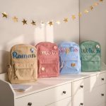 Personalized Corduroy Backpack – Custom Name Kids School Bag, Toddler Preschool Backpack, Back to School Gift for Boys & Girls