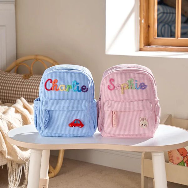 Personalized Mini Kids Backpack – Custom Name Small Toddler Bag, Corduroy Preschool Backpack, Baby Gift for Boys & Girls