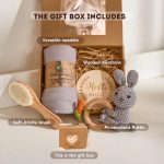 Personalized Baby Gift Set – Custom Newborn Rattle Box, Handmade Crochet Toy - Blanket, Baby Shower Gift for Girls & Boys