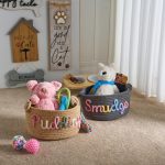 Personalized Pet Toy Basket – Custom Woven Storage Basket with Name, Dog or Cat Toy Organizer, Pet Gift Basket