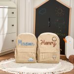 Personalized Corduroy Backpack – Custom Name Kids School Bag, Toddler Preschool Backpack, Back to School Gift for Boys & Girls