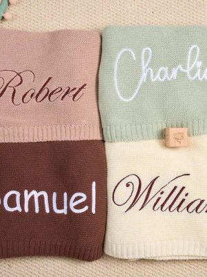 Personalized Knit Baby Blanket | Custom Baby Name Blanket | Embroidered Baby Blanket | Unique Baby Shower Gift