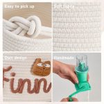 Personalized Woven Basket – Custom Name Storage Basket for Baby Toys, Nursery Organizer or Pet Toy Bin, Handmade Gift