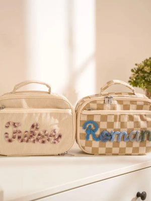 Personalized Corduroy Lunch Bag – Custom Kids Lunch Tote with Name, Toddler School Bag, Preschool Gift for Boys & Girls