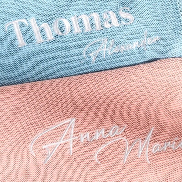 Personalized Knit Baby Blanket | Custom Baby Name Blanket | Embroidered Baby Blanket | Unique Baby Shower Gift