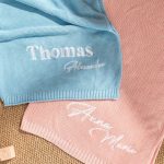 Personalized Knit Baby Blanket | Custom Baby Name Blanket | Embroidered Baby Blanket | Unique Baby Shower Gift