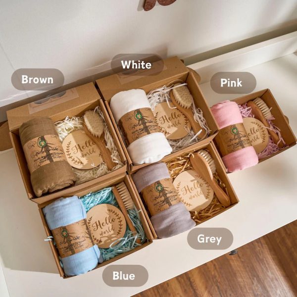 Personalized Baby Gift Set – Custom Newborn Rattle Box, Handmade Crochet Toy - Blanket, Baby Shower Gift for Girls & Boys