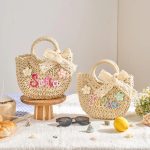 Personalized Mother Daughter Straw Bag Set, Custom Large Beach Tote & Small Crossbody, Matching Mommy and Me Summer Bags, Gift for Her