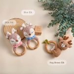 Personalized Baby Rattle – Handmade Newborn Toy, Custom Name Teether Rattle, Baby Shower Gift for Boys & Girls