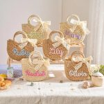 Personalized Mother Daughter Straw Bag Set, Custom Large Beach Tote & Small Crossbody, Matching Mommy and Me Summer Bags, Gift for Her