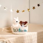 Personalized Woven Basket – Custom Name Storage Basket for Baby Toys, Nursery Organizer or Pet Toy Bin, Handmade Gift