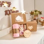 Personalized Baby Gift Set – Custom Newborn Rattle Box, Handmade Crochet Toy - Blanket, Baby Shower Gift for Girls & Boys