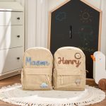 Personalized Corduroy Backpack – Custom Name Kids School Bag, Toddler Preschool Backpack, Back to School Gift for Boys & Girls