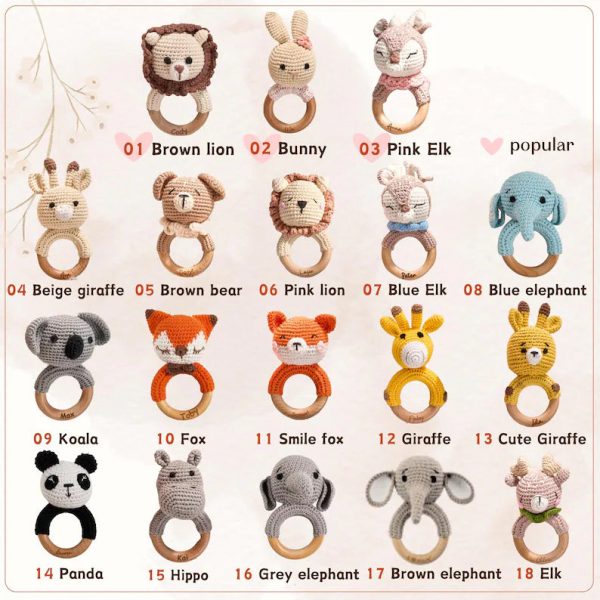 Personalized Baby Rattle – Handmade Newborn Toy, Custom Name Teether Rattle, Baby Shower Gift for Boys & Girls