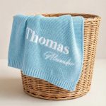 Personalized Knit Baby Blanket | Custom Baby Name Blanket | Embroidered Baby Blanket | Unique Baby Shower Gift