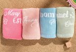 Personalized Knit Baby Blanket | Custom Baby Name Blanket | Embroidered Baby Blanket | Unique Baby Shower Gift