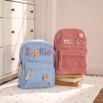 Personalized Corduroy Backpack – Custom Name Kids School Bag, Toddler Preschool Backpack, Back to School Gift for Boys & Girls
