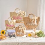 Personalized Mother Daughter Straw Bag Set, Custom Large Beach Tote & Small Crossbody, Matching Mommy and Me Summer Bags, Gift for Her
