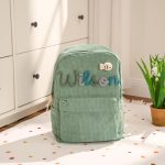 Personalized Corduroy Backpack – Custom Name Kids School Bag, Toddler Preschool Backpack, Back to School Gift for Boys & Girls