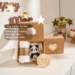 Personalized Baby Gift Set – Custom Newborn Rattle Box, Handmade Crochet Toy - Blanket, Baby Shower Gift for Girls & Boys