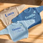 Personalized Baby Sweater – Custom Embroidered Name Knit Jumper, Handmade Toddler Sweatshirt, Baby Shower Gift