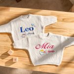 Personalized Baby Sweater – Custom Embroidered Name Knit Jumper, Handmade Toddler Sweatshirt, Baby Shower Gift