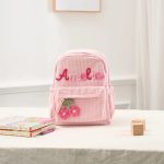 Personalized Mini Kids Backpack – Custom Name Small Toddler Bag, Corduroy Preschool Backpack, Baby Gift for Boys & Girls
