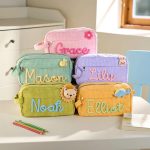 Personalized Corduroy Pencil Case for Kids, Custom Name School Pouch, Girls & Boys Back to School Gift